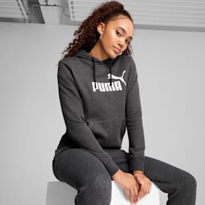 Sudadera con capucha para mujer logo Essentials No. 1, Dark Gray Heather, extralarge